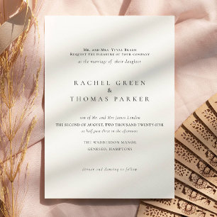Black & White Elegant Minimalist Formal Wedding Invitation