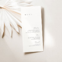 Black & White Elegant Minimalist Wedding Flat Menu