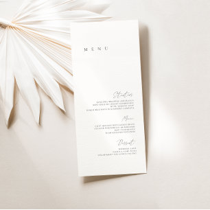 Black & White Elegant Minimalist Wedding Flat Menu