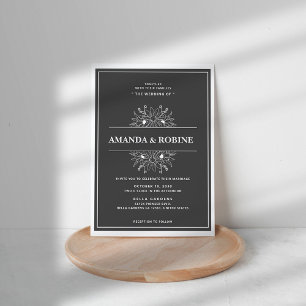 Black & White Elegant Minimalist Wedding Invitation