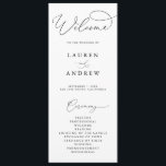 Black & White Elegant Minimalist Wedding Program<br><div class="desc">Beautiful minimalist and classic,  our Black and White Minimalist Wedding Program will be beautiful for your order of service. Fully customisable with all of your wedding program information.</div>