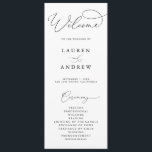 Black & White Elegant Minimalist Wedding Program<br><div class="desc">Beautiful minimalist and classic,  our Black and White Minimalist Wedding Program will be beautiful for your order of service. Fully customisable with all of your wedding program information.</div>