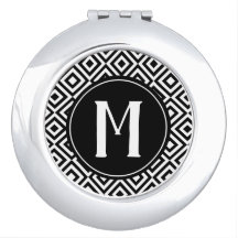 Black & White Elegant Patterned Monogram Geometric