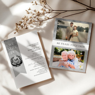Black & White Elegant Photo Wedding Anniversary Invitation