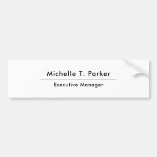 Black & white elegant plain minimalist bumper sticker