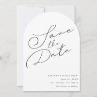 Black & White Elegant Save The Date V2 Arc