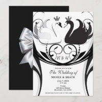 Black & White Elegant Swan Princess Wedding