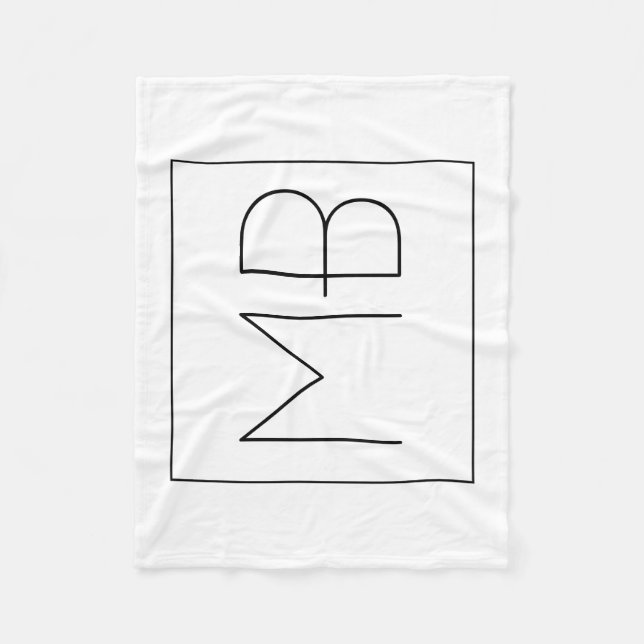 Black & White Elegant Unique Monogrammed Fleece Blanket (Front)