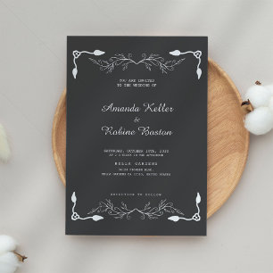 Black & White Elegant Wedding Invitation