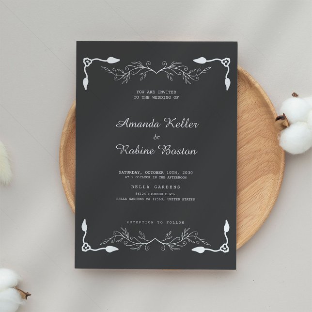 Black & White Elegant Wedding Invitation (Creator Uploaded)