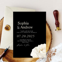 Black & White Elegant Wedding Invitation