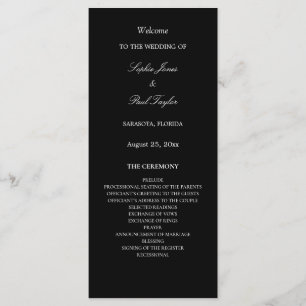 Black White Elegant Wedding Program