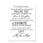 Black & white Elegant Wedding Thank You Table Sign