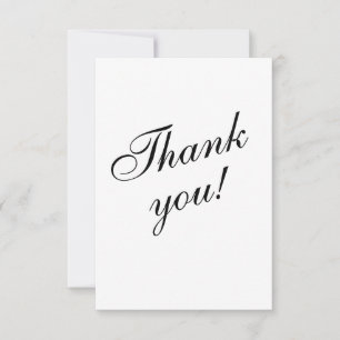 Black & White Elelgant Minimalist Thank You Card