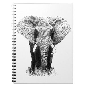 Black & White Elephant Notebook