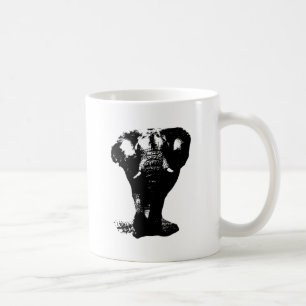 Black & White Elephant Pop Art Coffee Mug