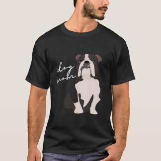 Black & White English Bulldog Dog Mum Woman T-Shirt