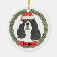 Black & White English Springer Spaniel Christmas