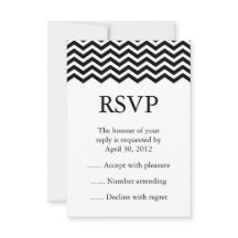 Black & White Event Reply, RSVP or Response Cards