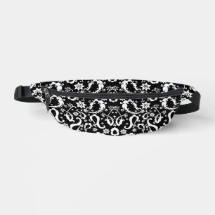 black white exquisite indian pattern bum bags