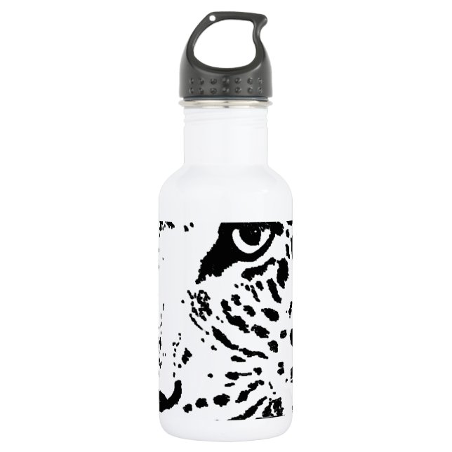 Black & White Eye of Leopard 532 Ml Water Bottle (Front)