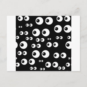 black white eyes postcard