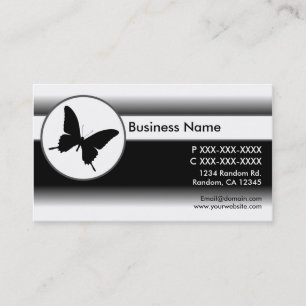 Black white fade butterfly business cards