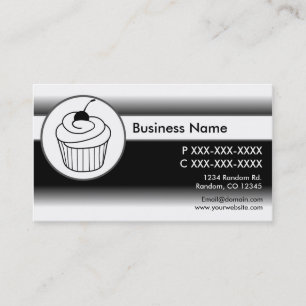 Black white fade cupcake custom business cards