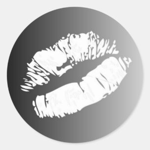 Black white fade lips smooch kiss stickers