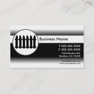 Black white fade picket fence business cards