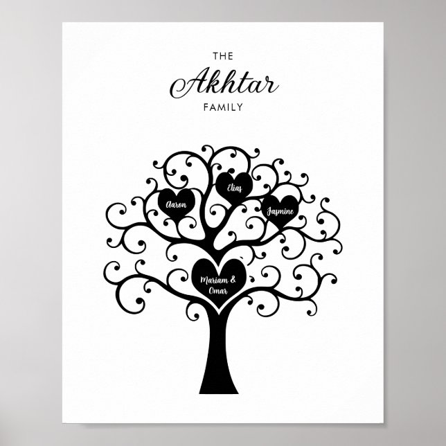 Black & White Family Tree Poster (Front)