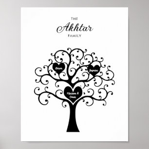 Black & White Family Tree Poster
