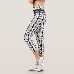 Black White fashion & Love Dance, Fitness, Sports Capri Leggings