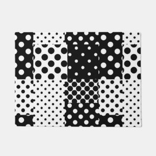Black White Fashion Polka Dots Style Design Doormat