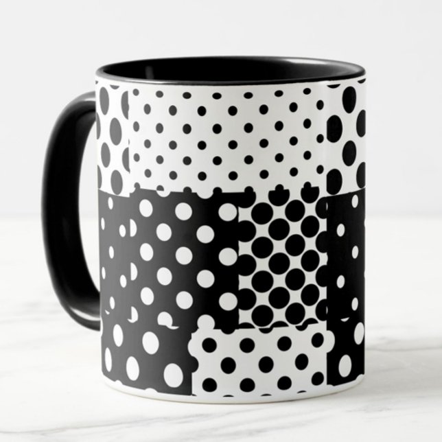 Black White Fashion Polka Dots Style Design  Mug (Creator Uploaded)