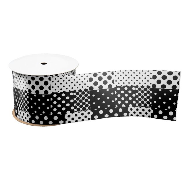Black White Fashion Polka Dots Style Design  Satin Ribbon (Creator Uploaded)