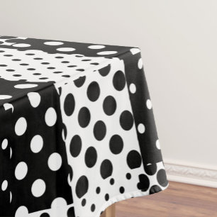 Black White Fashion Polka Dots Style Design Tablecloth