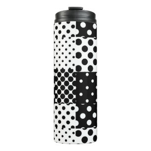 Black White Fashion Polka Dots Style Design Thermal Tumbler