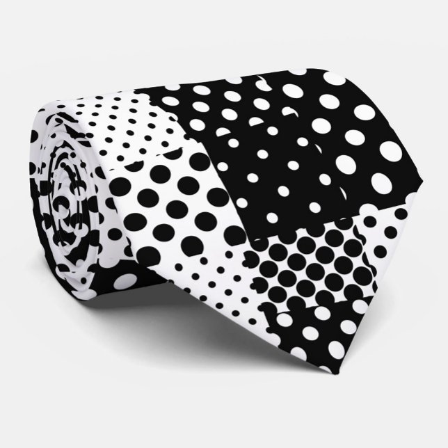 Black White Fashion Polka Dots Style Design  Tie (Creator Uploaded)