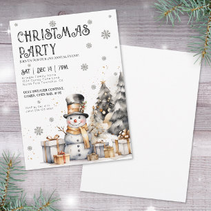 Black White Festive Winter Christmas Party Invitation