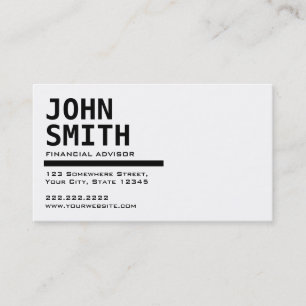 Black & White Financial Advisor Business Card