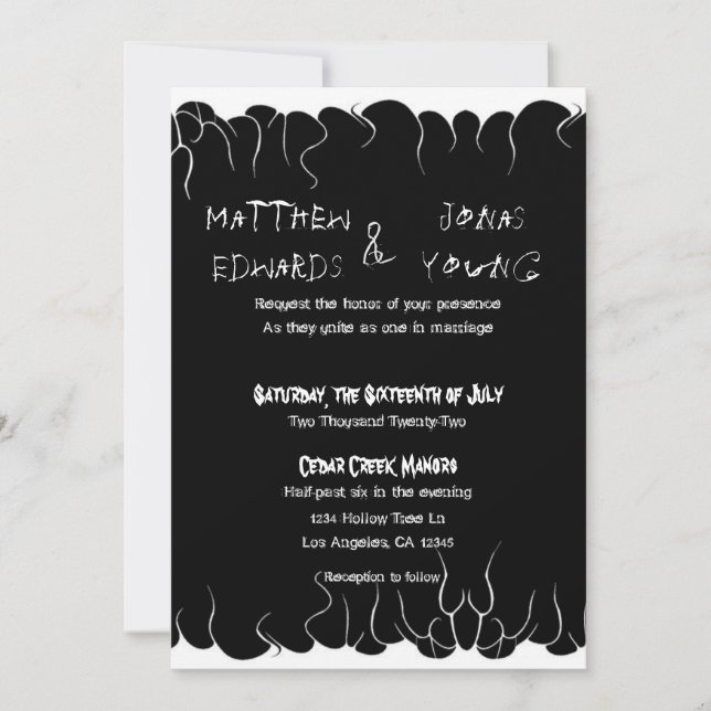 Black & White Fire Invitation (Front)