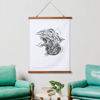 black white fish wall art for interior