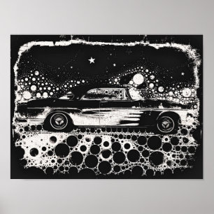 Black & White Flamed Classic Poster