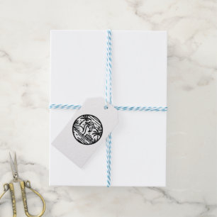 Black & White Flamingo Headphones & Music Tropics Gift Tags