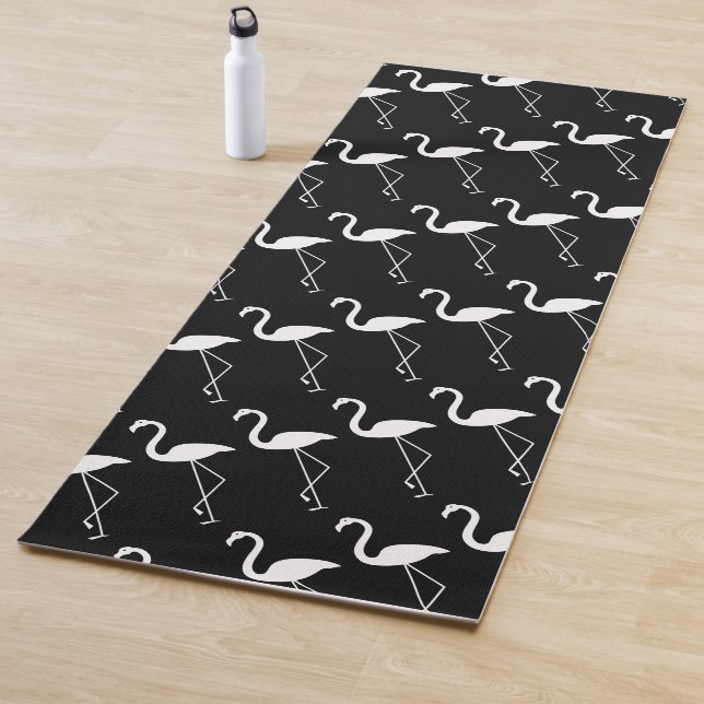 Black & White Flamingo Yoga Mat (In Situ)