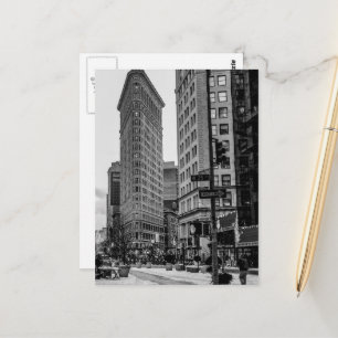 Black & White Flatiron Building Photo in NYC Postcard