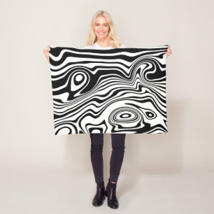 Black White Fleece Blanket