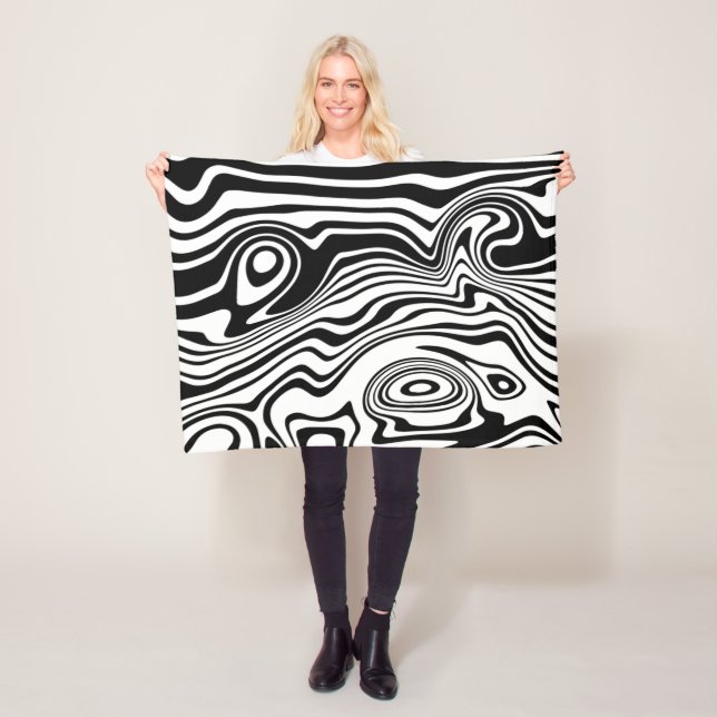 Black White Fleece Blanket (In Situ)