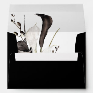 Black & White Floral 2 - Black Envelope